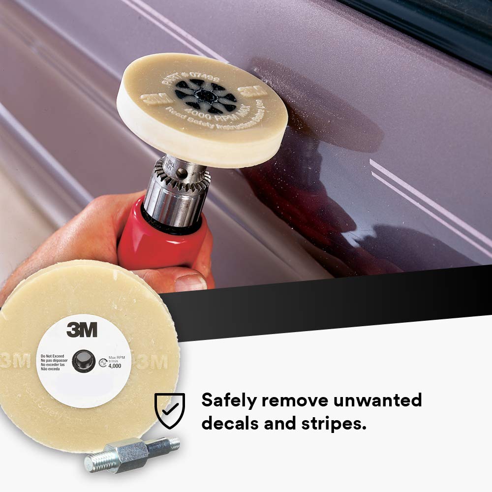 Adhesive Remover Eraser Wheel 4” diameter x 5/8” thick 3/8-16 threaded mandrel B952035