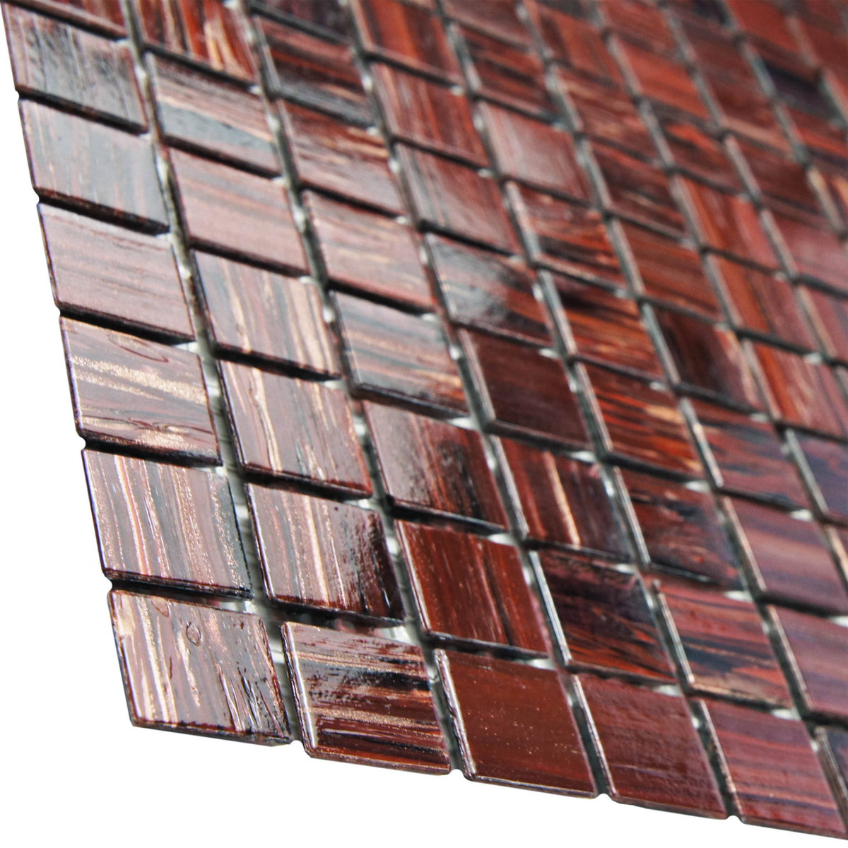 12x12-inch Cuivre Auburn Glass Mosaic Wall Tile, 13.27 sqft. Case Y597