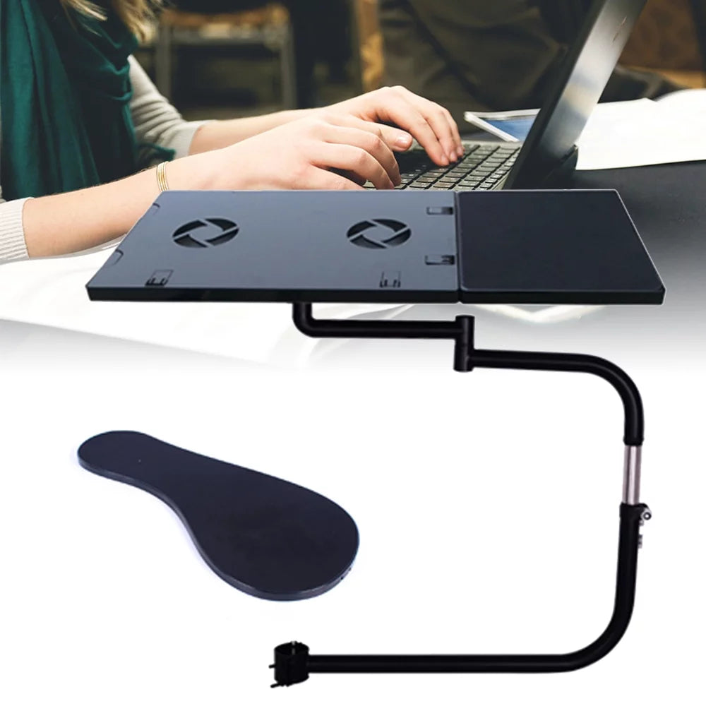 Adjustable Laptop Holder Keyboard Mount with USB Fan and Mouse Mat O287007