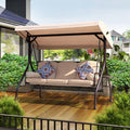 3-Seat Patio Porch Swing with Adjustable Canopy K65135