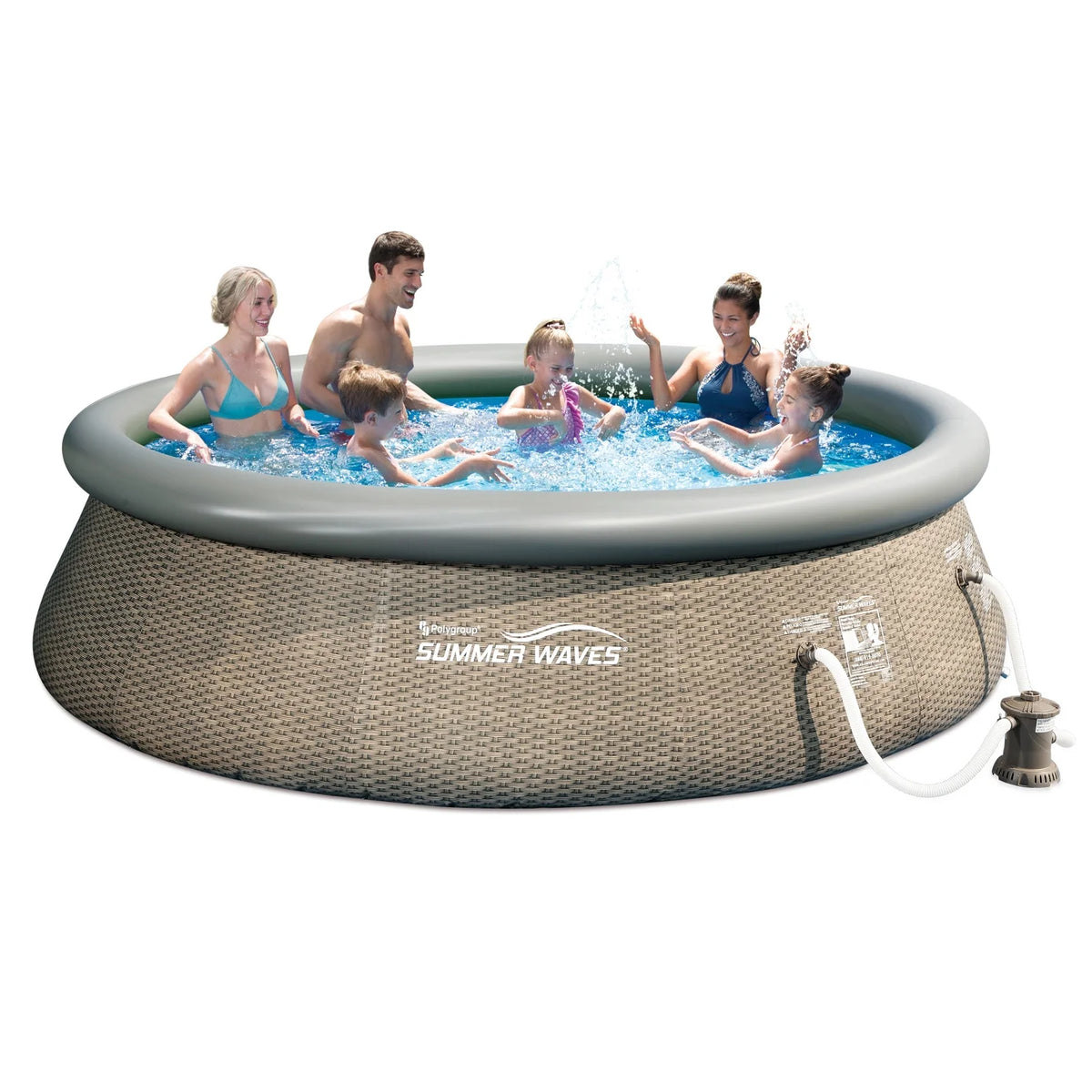 14 Ft x 36 In Above Ground Inflatable Swimming Pool with Pump J831
