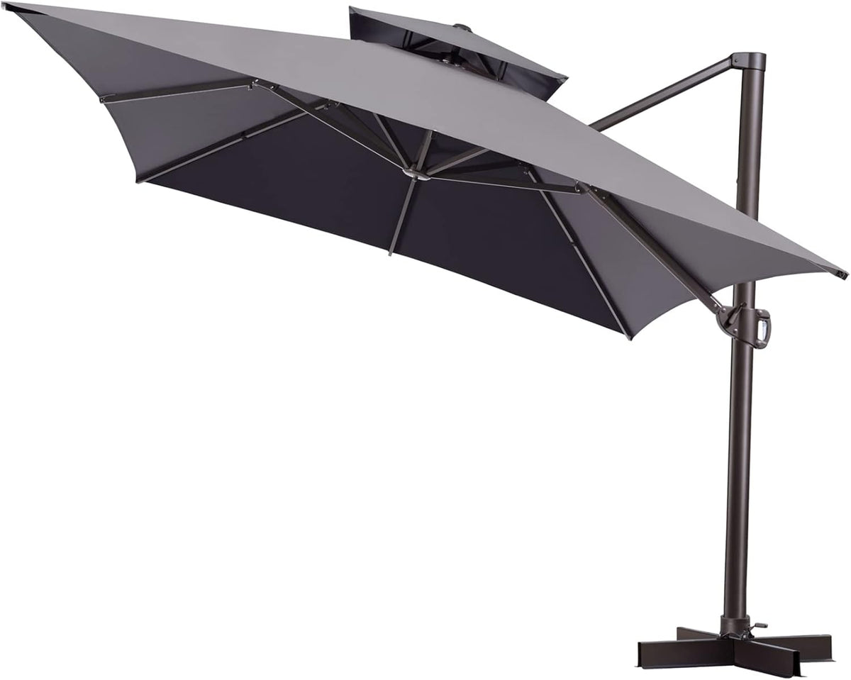 10'x 13' Tan Aluminum Offset Cantilever Umbrella D195906