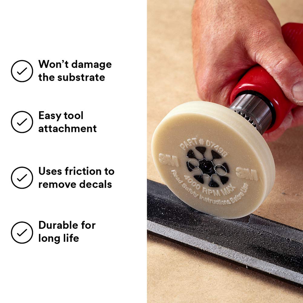 Adhesive Remover Eraser Wheel 4” diameter x 5/8” thick 3/8-16 threaded mandrel B952035