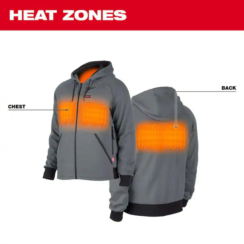 12-Volt Cordless Gray Heated Jacket Hoodie Kit D566279