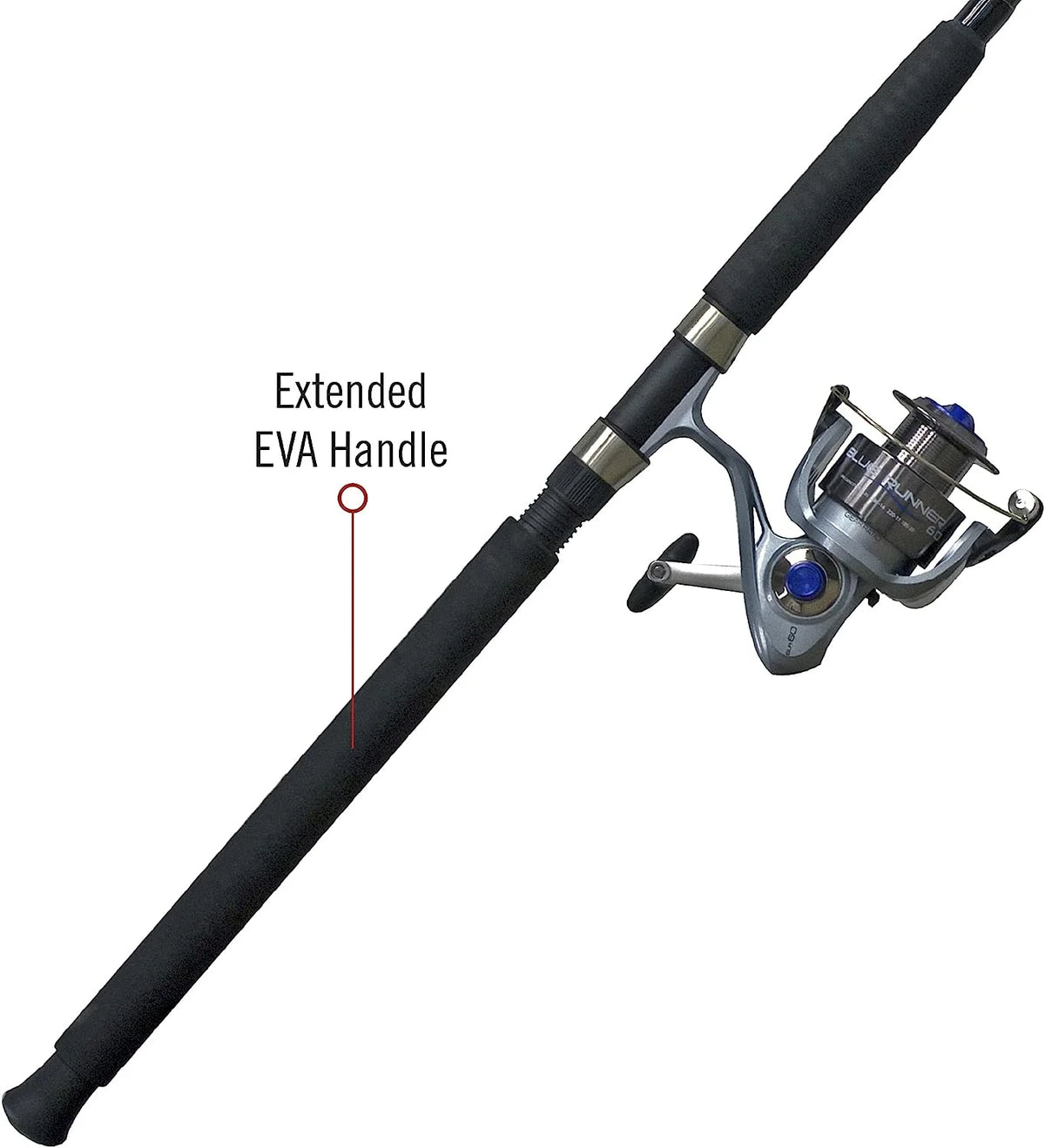10-Foot 2-Piece Fiberglass Fishing Rod Combo with Size 60 Reel G750