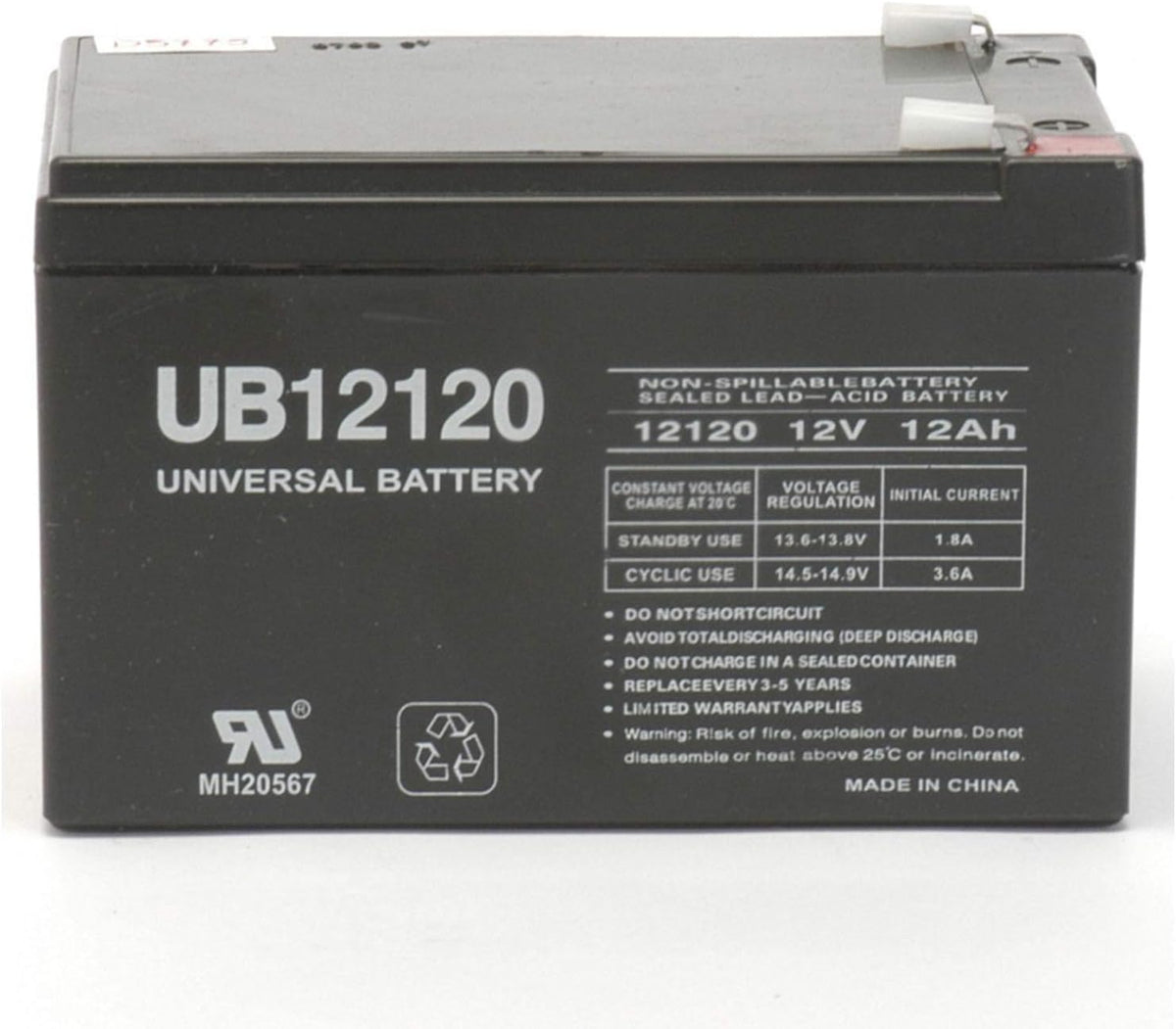 12V 12AH Replacement Battery Pack of 2 Z45534