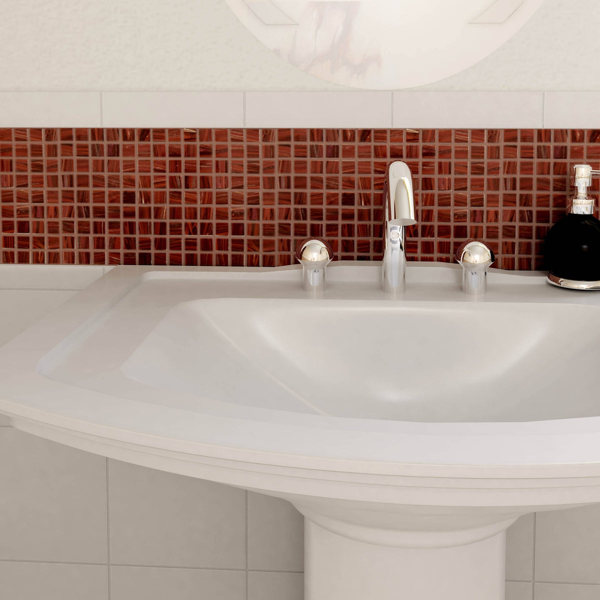 12x12-inch Cuivre Auburn Glass Mosaic Wall Tile, 13.27 sqft. Case Y597