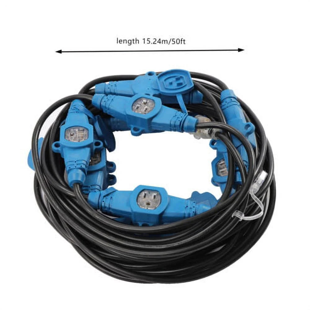 12 Awg 13 Plugs 65FT Power Extension Cord J984