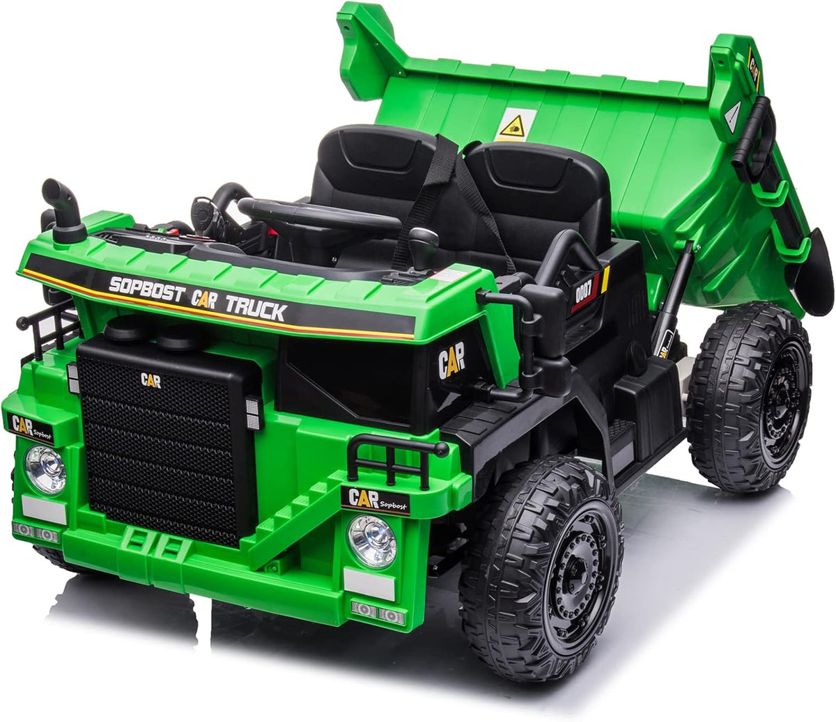 12V Ride On Dump Truck with Electric Dump Bed and Remote Control, Green M988322
