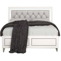 84" Wood King Size Bed Button Tufted LED Trim White H742861