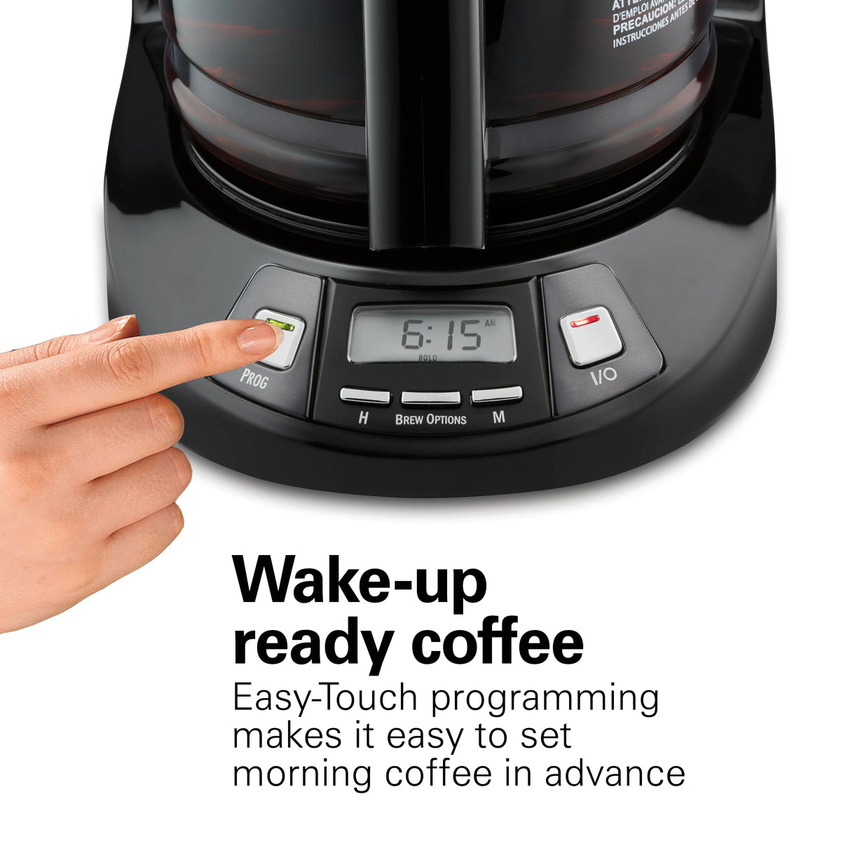 Programmable Coffee Maker, 12 Cup, Black Stainless Steel N18651