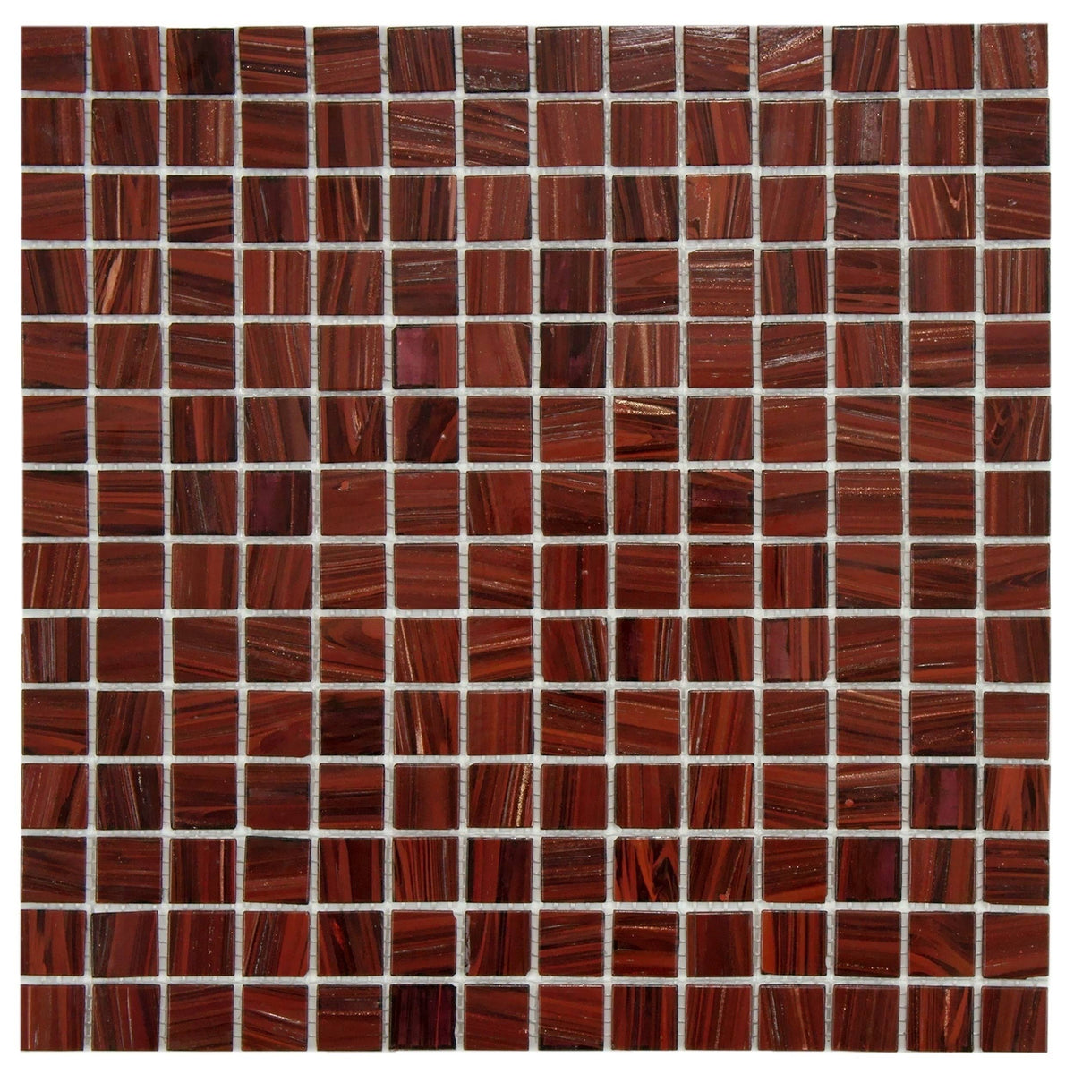 12x12-inch Cuivre Auburn Glass Mosaic Wall Tile, 13.27 sqft. Case Y597
