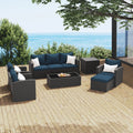 10 Pieces All Weather PE Wicker Rattan Outdoor Sectional Sofa M227941