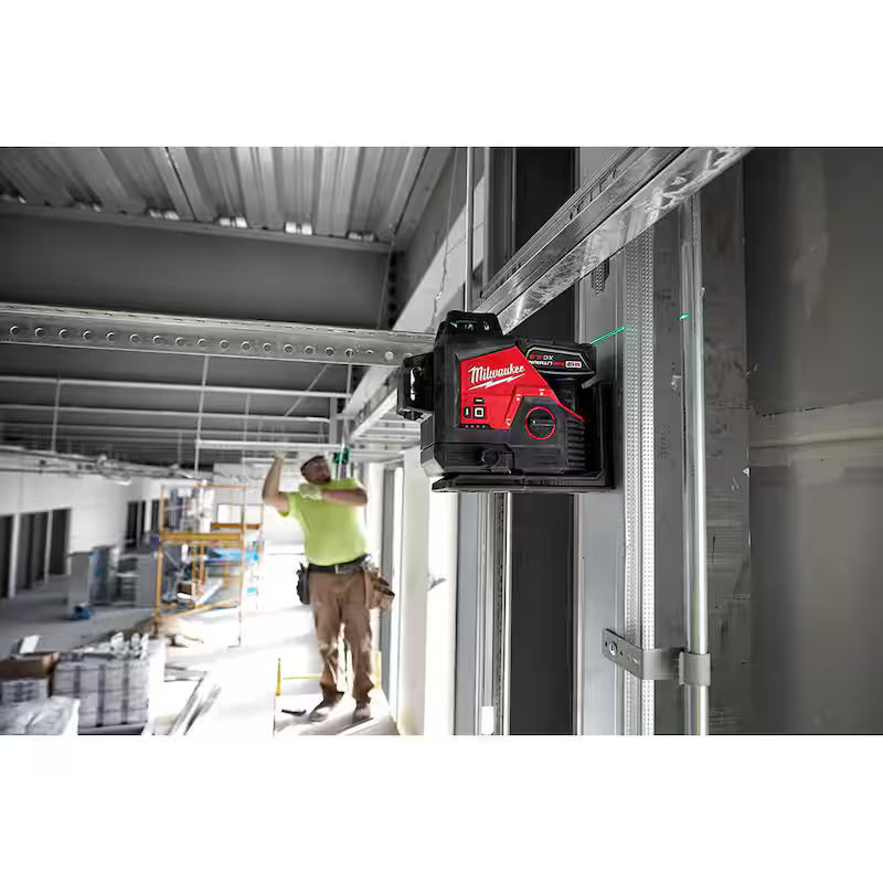 12-Volt Cordless Green 3-Plane Laser Level Kit with Laser Distance Meter M191031