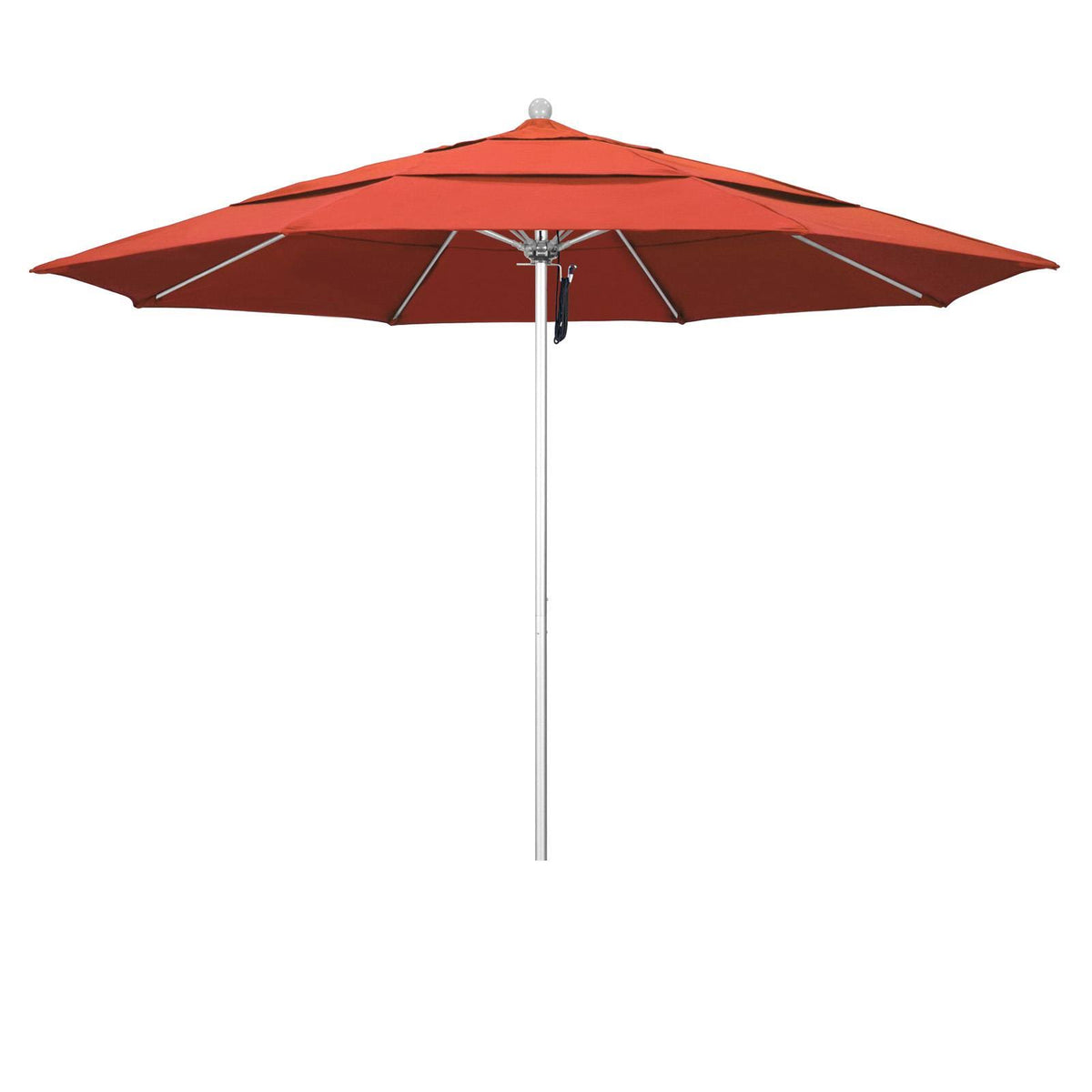 11 ft. Fiberglass Double Vent Olefin Market Umbrella Red E817503