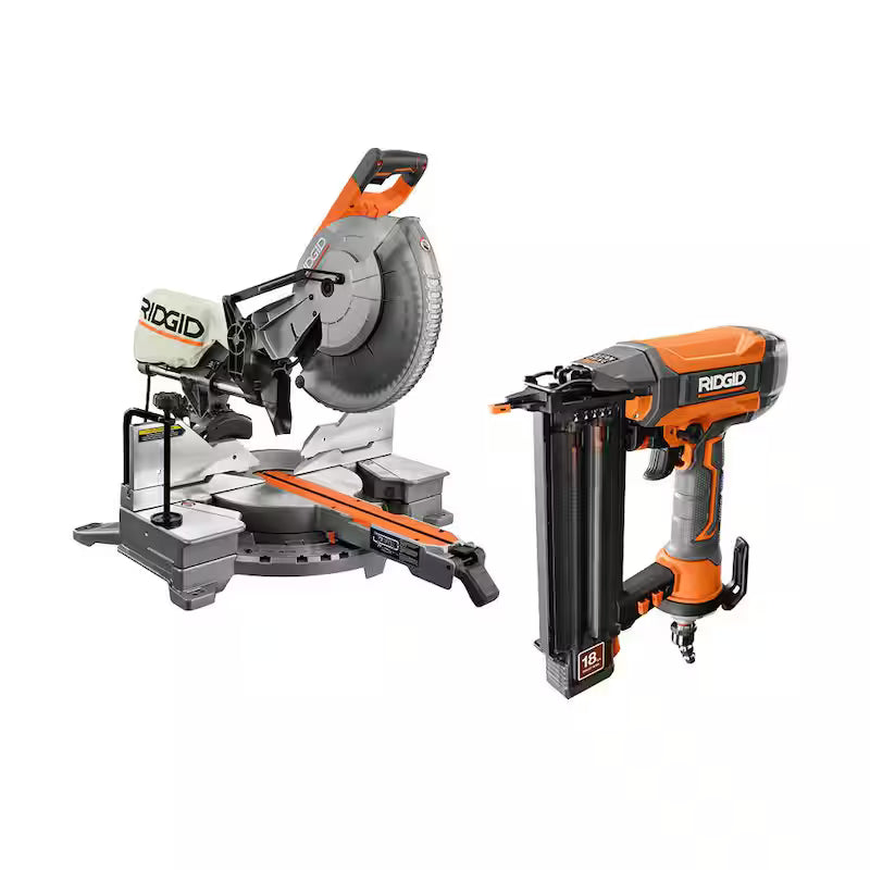 15 Amp 12 in. Dual Bevel Sliding Miter Saw with 18-Gauge Brad Nailer Z464535