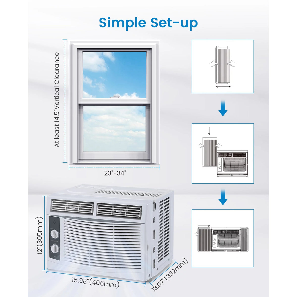 115V Window-Mounted Air Conditioner 6,000 BTU with Remote Control O3602