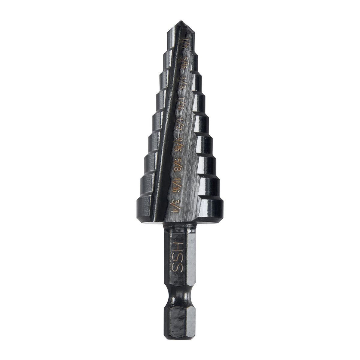 1/4 in. to 3/4 in. Black Oxide Step Drill Bit N6307