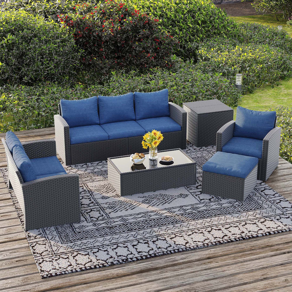 10 Pieces All Weather PE Wicker Rattan Outdoor Sectional Sofa M227941