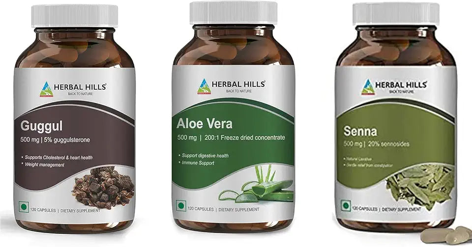 120 Count Aloe Vera and Senna Capsules Combo Pack of 2 A5727
