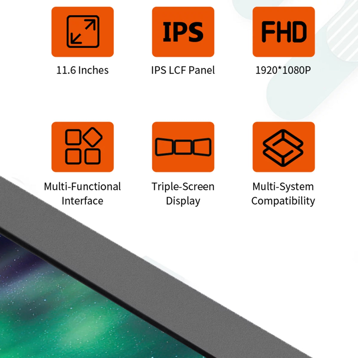 11.6-inch Portable Dual Screen IPS 1080P Monitor P255