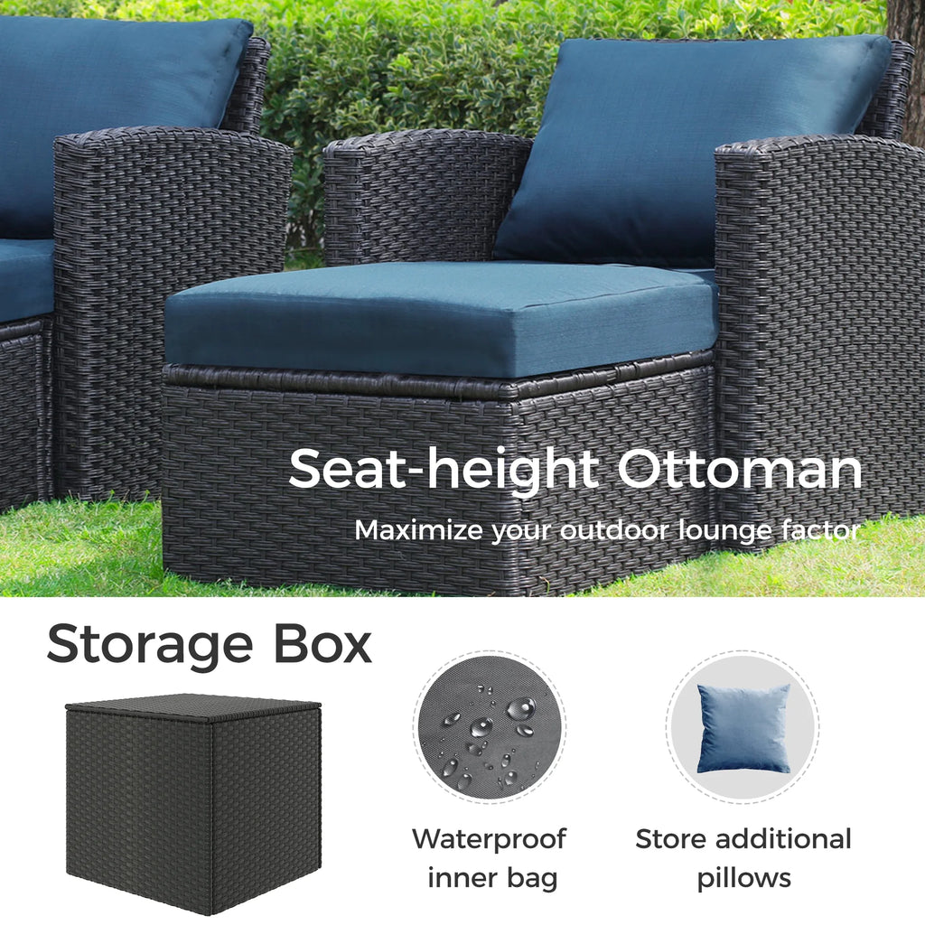 10 Pieces All Weather PE Wicker Rattan Outdoor Sectional Sofa M227941