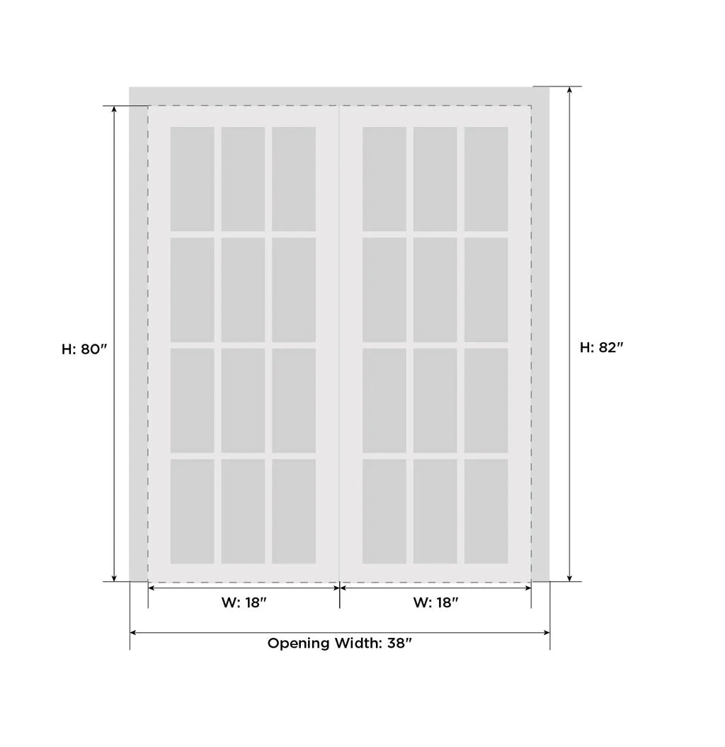 French Double Doors 36 x 80 inches Wood E45082