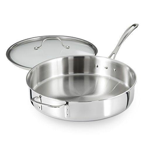 Tri-Ply Stainless Steel 5-Quart Saute Pan with Cover C80556