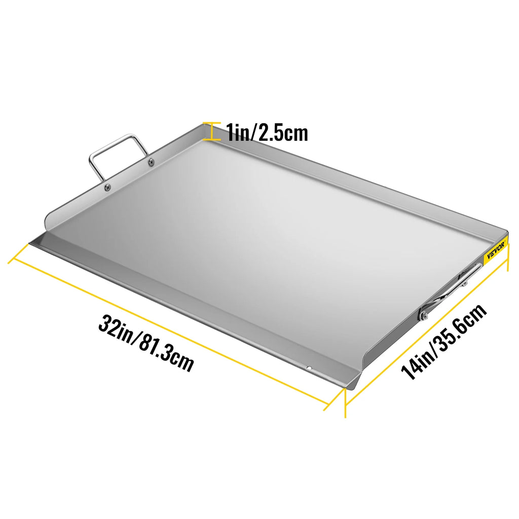 Stainless Steel Flat Top Griddle with 2 Handles N79328