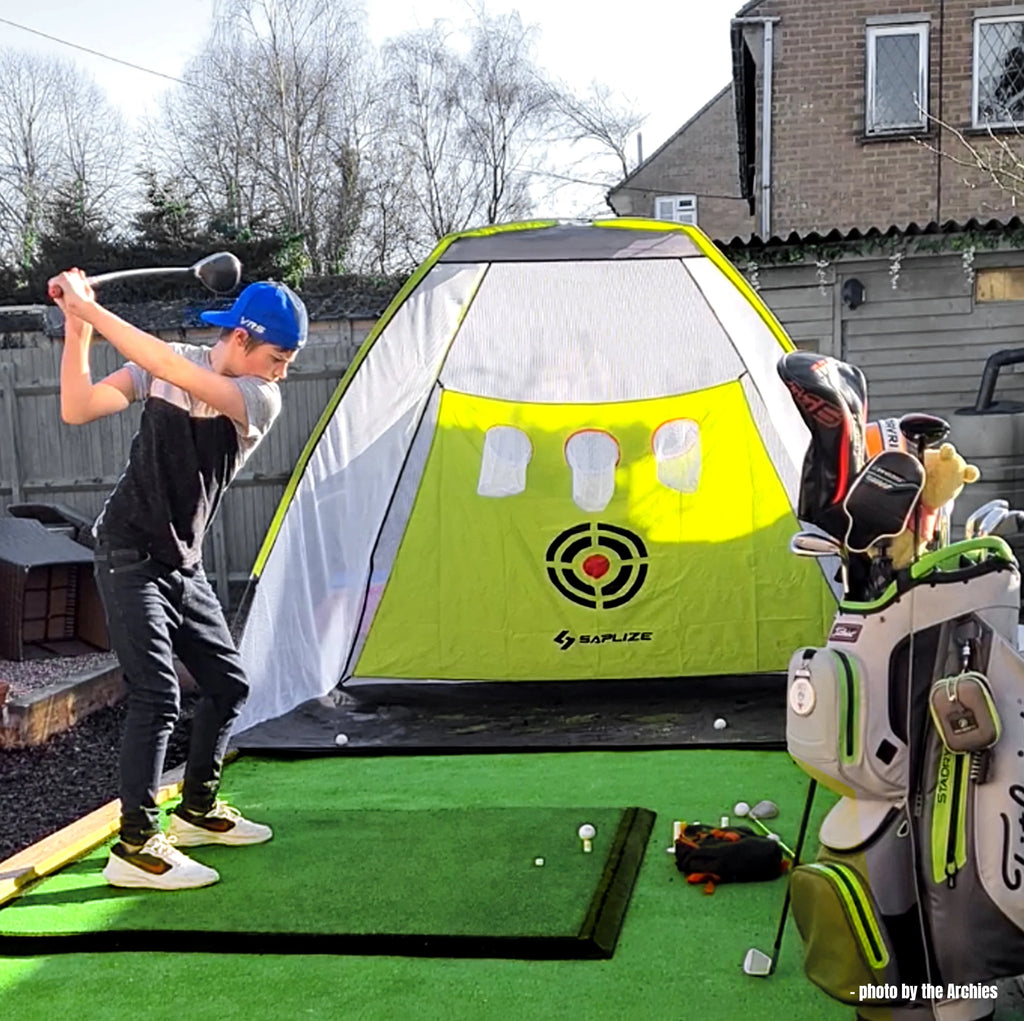 10 x 7 ft Golf Practice Net with Golf Mat, Tees and Balls H315