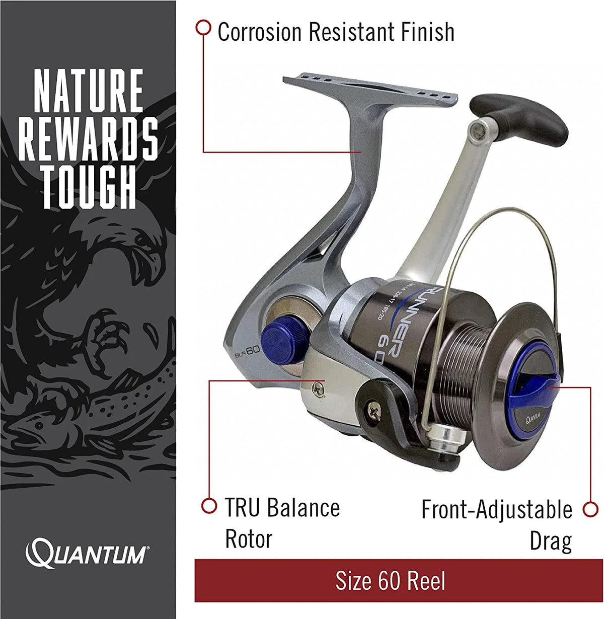 10-Foot 2-Piece Fiberglass Fishing Rod Combo with Size 60 Reel G750