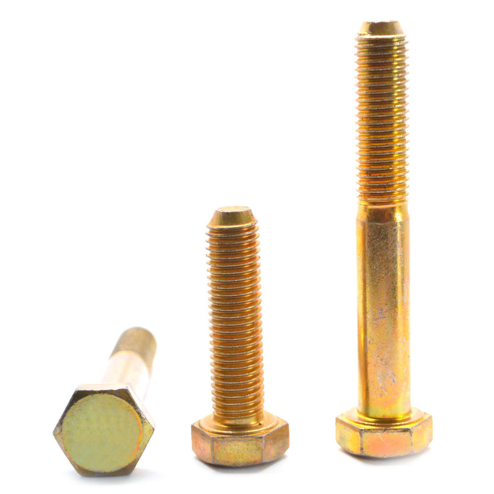 1/2-13 x 4 1/2 Coarse Thread Grade 5 Hex Cap Screw - Medium Carbon Steel Yellow Cadmium Plated L743