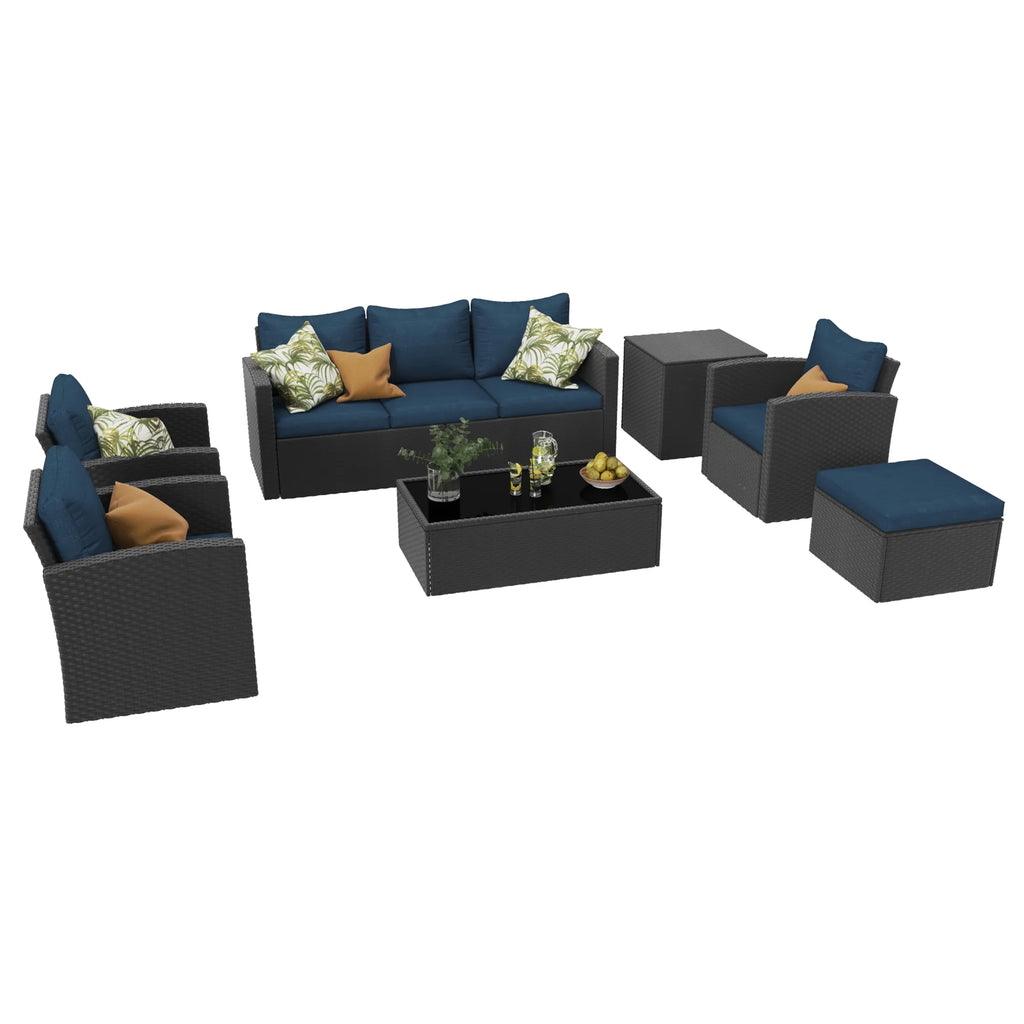 10 Pieces All Weather PE Wicker Rattan Outdoor Sectional Sofa M227941