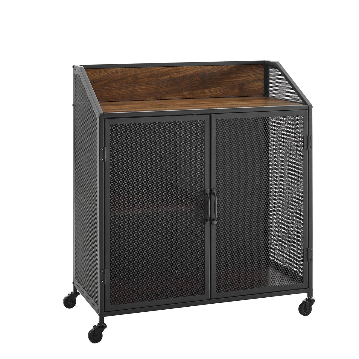 Grey Wash Mesh Bar Cabinet C732474