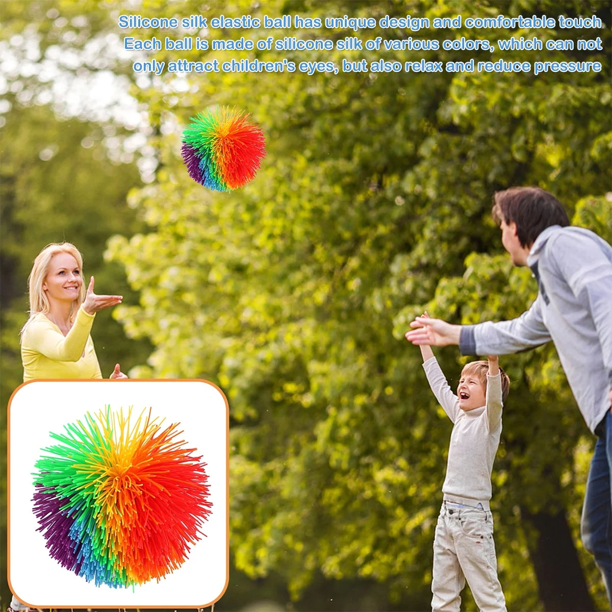 12pcs Silicone Rainbow Stress Balls N8477