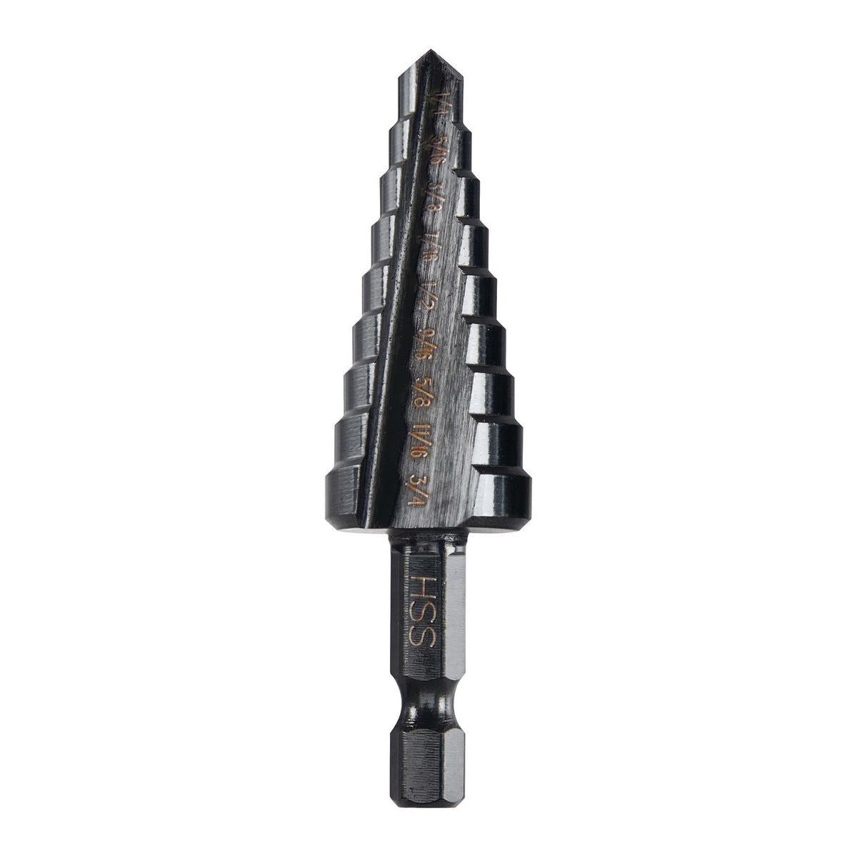 1/4 in. to 3/4 in. Black Oxide Step Drill Bit N6307