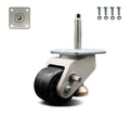 Nylon Swivel Top Plate Light Duty Floor Leveling Caster with 2.8x22 Diameter Black Wheel B435412