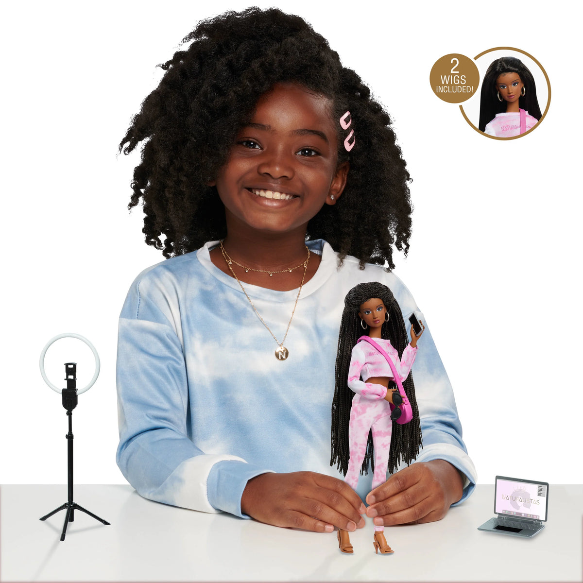 11.5-inch Fashion Doll with 4B Textured Hair, Medium Brown Skin Tone B4068