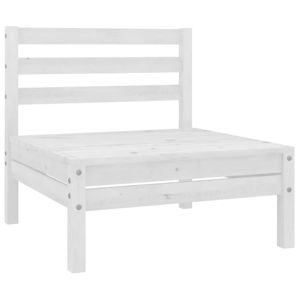 White Solid Wood Pine Patio Sofas 2 pcs F161133