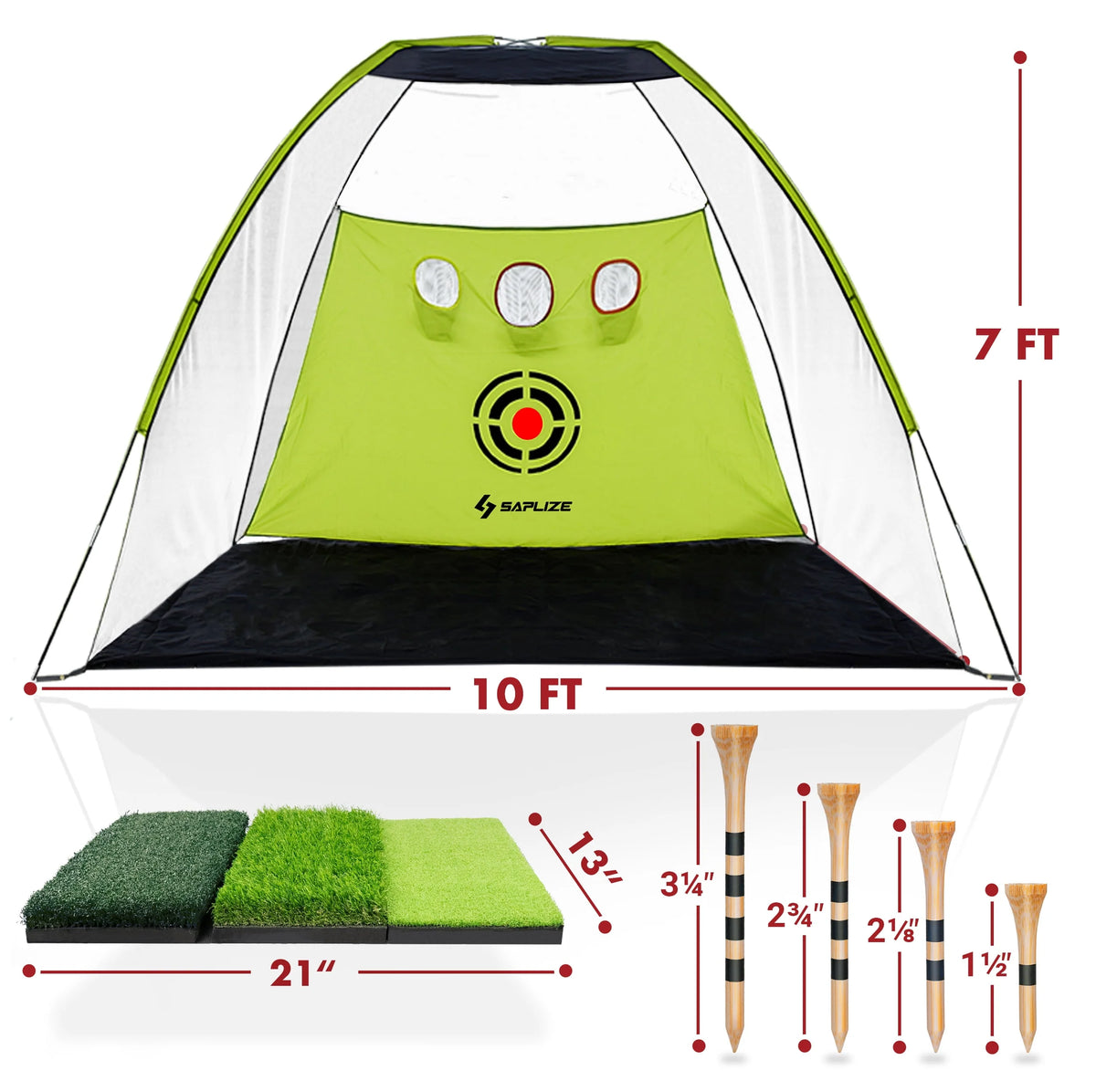 10 x 7 ft Golf Practice Net with Golf Mat, Tees and Balls H315