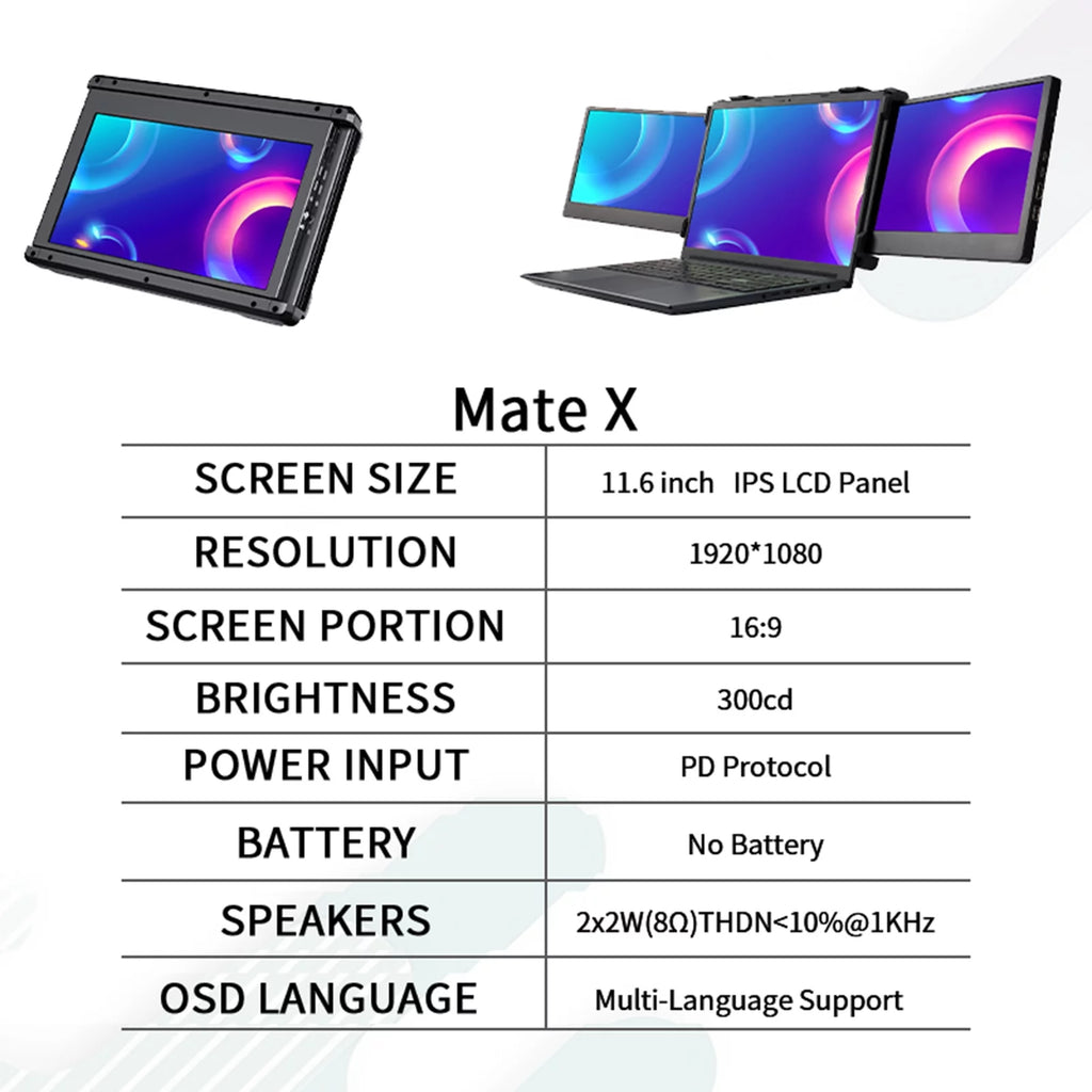11.6-inch Portable Dual Screen IPS 1080P Monitor P255