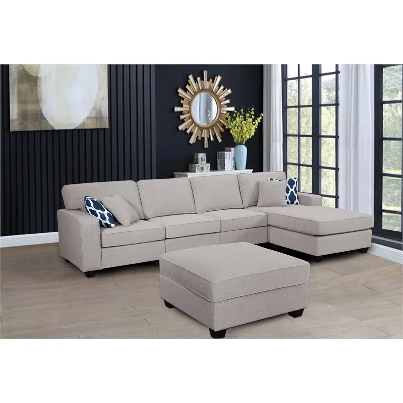 Fabric Reversible Sectional Sofa X1013