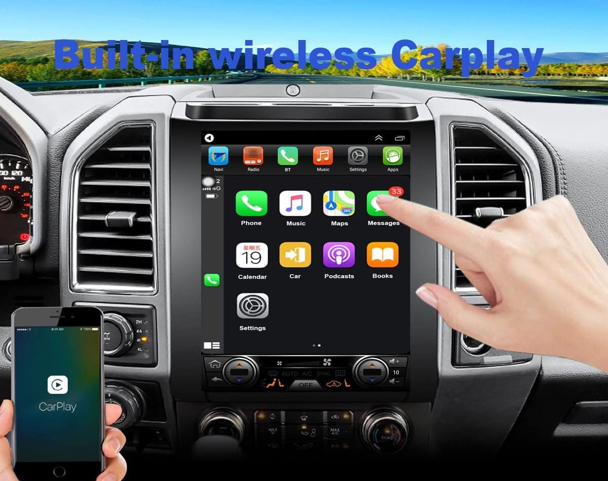 12.1inch Touch Screen Car Stereo Navigation with Wireless Carplay T84266